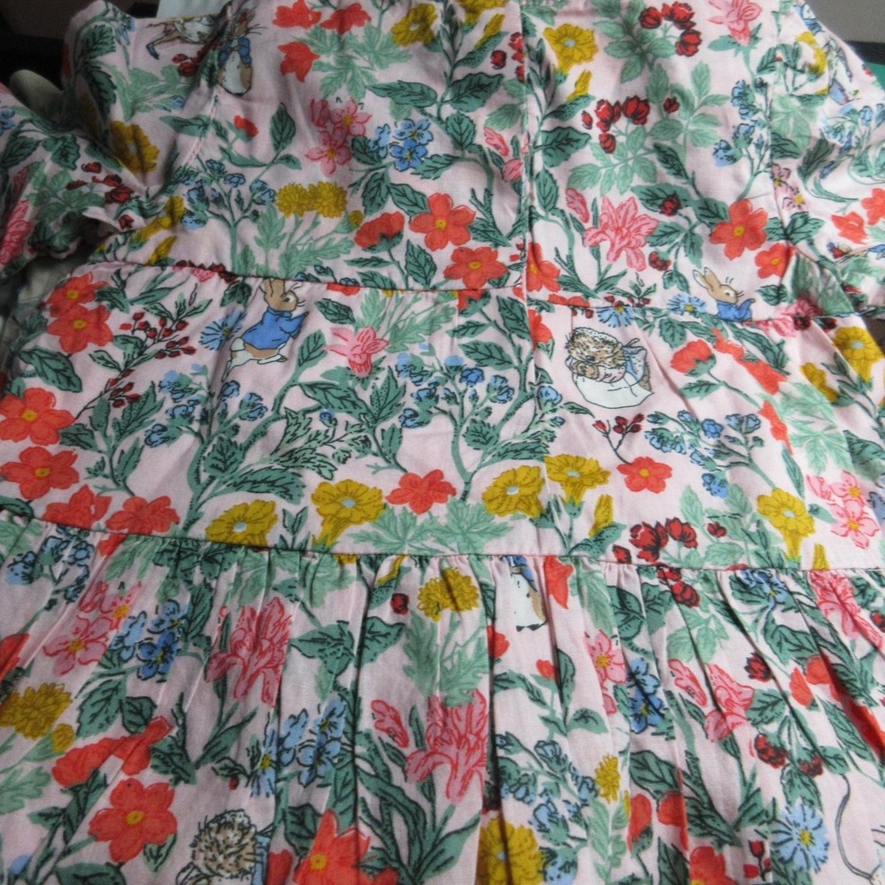 Joules Dress Baby Girls Newborn Peter Rabbit Flopsy Floral Party Long Sleeve NWT - Picture 11 of 12